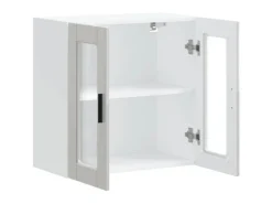 Best vidaXL Küchen-Hängeschrank mit Glastür Porto Hochglanz-Weiß 854009 Hochglanz Weiß