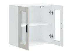 Best vidaXL Küchen-Hängeschrank mit Glastür Porto Hochglanz-Weiß 854009 Hochglanz Weiß