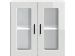 Best vidaXL Küchen-Hängeschrank mit Glastür Porto Hochglanz-Weiß 854009 Hochglanz Weiß