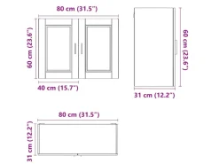 vidaXL Küchen-Hängeschrank Porto Sonoma-Eiche Holzwerkstoff 854070 Küchenschränke