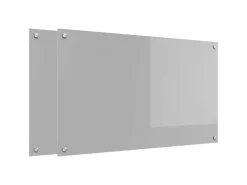 New vidaXL Küchenrückwand 2 pcs 100 x 60 cm Gehärtetes Glas 3415457 Hellgrau
