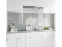 New vidaXL Küchenrückwand 2 pcs 100 x 60 cm Gehärtetes Glas 3415457 Hellgrau