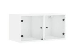 Küchen-Ordnungssysteme<vidaXL Wandschrank mit Glastüren Weiß 68,5x37x35 cm