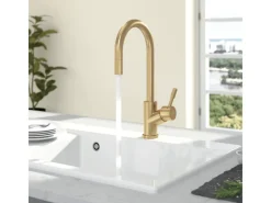 Sale Küchenarmatur Umbrella Flex Hochdruck-Armatur mit Ausziehbarer Brause Wassersparend Gold Einhebelmischer