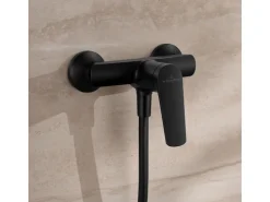 Best Villeroy & Boch Oasis Duscharmatur Einhebel-Mischbatterie mit Rückflussschutz & Kartusche Aufputzmontage Rund Matt Black