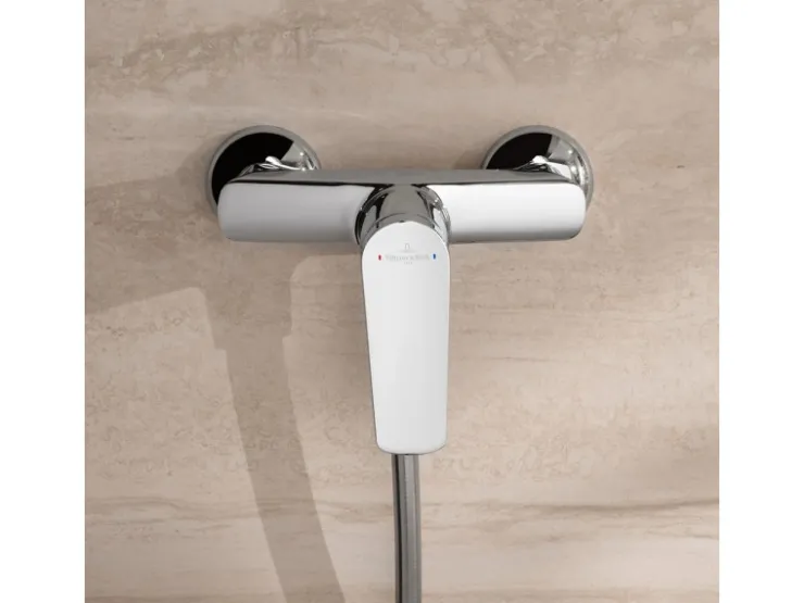Villeroy & Boch Einhebelmischer<Oasis Duscharmatur Einhebel-Mischbatterie Rückflussschutz & Keramikkartusche Aufputzmontage Rund Chrom