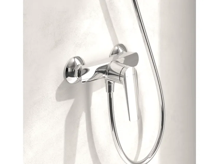 Villeroy & Boch Einhebelmischer<Oasis Duscharmatur Einhebel-Mischbatterie Rückflussschutz & Keramikkartusche Aufputzmontage Rund Chrom