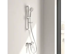 Villeroy & Boch Einhebelmischer<Oasis Duscharmatur Einhebel-Mischbatterie Rückflussschutz & Keramikkartusche Aufputzmontage Rund Chrom