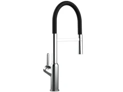 Sale VIZIO Wasserhahn Küchenarmatur BOD mit 360° Schwenkbarem Auslauf Abnehmbare 2 Strahl Handbrause Verchromt   Schwarz Zweigriffarmatur|Einhebelmischer
