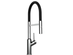 Sale VIZIO Wasserhahn Küchenarmatur BOD mit 360° Schwenkbarem Auslauf Abnehmbare 2 Strahl Handbrause Verchromt   Schwarz Zweigriffarmatur|Einhebelmischer