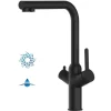 VIZIO 4 Wege Wasserhahn Küchenarmatur BOD mit 360° Schwenkbarem Auslauf Abnehmbare 2 Strahl Handbrause Verchromt Einhebelmischer