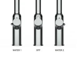 VIZIO 4 Wege Wasserhahn Küchenarmatur BOD mit 360° Schwenkbarem Auslauf Abnehmbare 2 Strahl Handbrause Verchromt Einhebelmischer