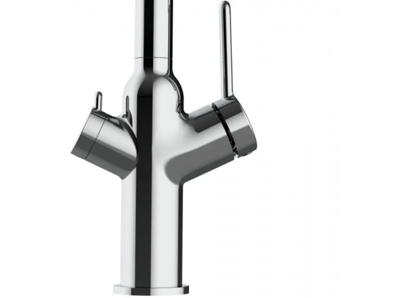 VIZIO 4 Wege Wasserhahn Küchenarmatur BOD mit 360° Schwenkbarem Auslauf Abnehmbare 2 Strahl Handbrause Verchromt Einhebelmischer