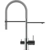VIZIO 3 Wege Wasserhahn Küchenarmatur FL mit 360° Schwenkbarem Auslauf Abnehmbare 2 Strahl Handbrause Verchromt   Grau
