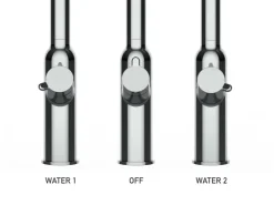 VIZIO 4 Wege Wasserhahn Küchenarmatur BOD mit 360° Schwenkbarem Auslauf Abnehmbare 2 Strahl Handbrause Schwarz Matt Türkis