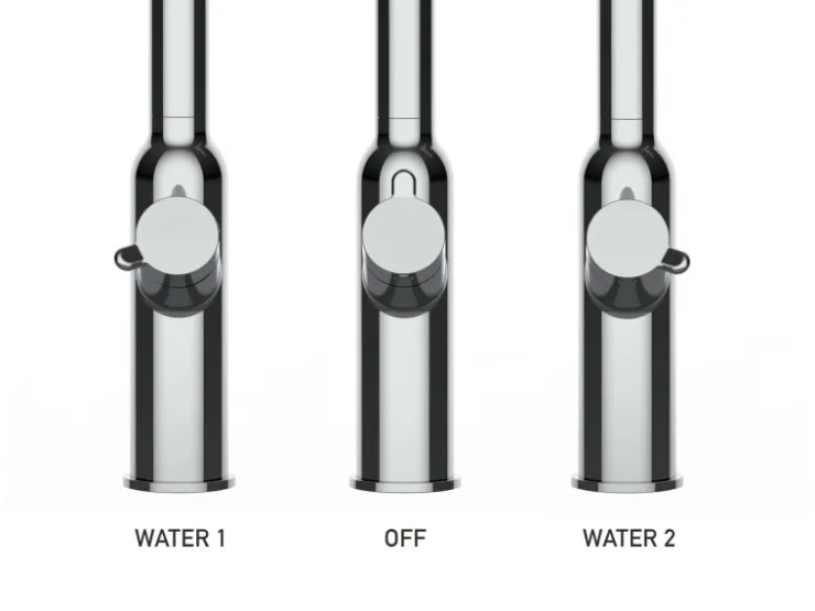 VIZIO 4 Wege Wasserhahn Küchenarmatur BOD mit 360° Schwenkbarem Auslauf Abnehmbare 2 Strahl Handbrause Schwarz Matt Türkis