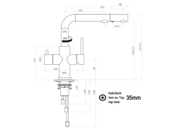 VIZIO 3 Wege Wasserhahn Küchenarmatur Edelstahl Massiv mit 360° Schwenkbarem Auslauf und Abnehmbare 2 Strahl Handbrause PVD Schwarz Matt Orange Einhebelmischer