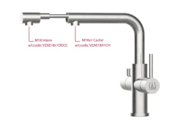 VIZIO 3 Wege Wasserhahn Küchenarmatur Edelstahl Massiv mit 360° Schwenkbarem Auslauf und Abnehmbare 2 Strahl Handbrause PVD Schwarz Matt Orange Einhebelmischer