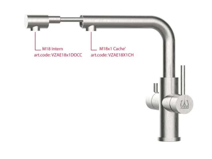 VIZIO 3 Wege Wasserhahn Küchenarmatur Edelstahl Massiv mit 360° Schwenkbarem Auslauf und Abnehmbare 2 Strahl Handbrause PVD Schwarz Matt Orange Einhebelmischer