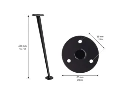 Outlet Wagner design yourself Wagner Möbelbein Schräg 80er Jahre Stil Ø 65 mm x 400 mm Schwarz Matt