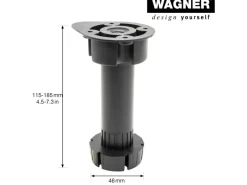 Hot Wagner Sockelverstellfuß Justierbar L 115-185 mm Schwarz 4 Stück Küchenschränke
