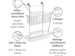 Wenko Küchen-Ordnungssysteme|Küchenregale<Einhängregal Flexi mit 2 Ablagen