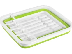 Discount Geschirrabtropfer faltbar Weiß-Grün Abtropfgestelle