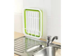 Discount Geschirrabtropfer faltbar Weiß-Grün Abtropfgestelle