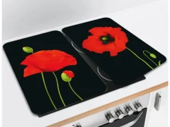 Best Herdabdeckplatten Universal Mohn 2er Set Mehrfarbig Herdabdeckungen|Pfannen