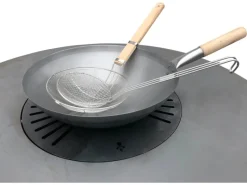Clearance Wok-Set 3-teilig Edelstahl 56 cm x 35 cm x 12 cm Pfannen