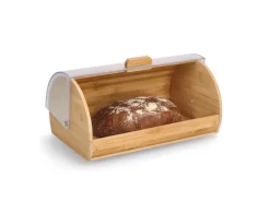 Discount Brotkasten, Bambus/Kunststoff 19 cm x 25 cm x 39 cm Transparent Küchenhelfer