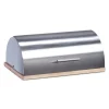 Clearance Zeller Brotkasten Edelstahl/Gummibaum 16 cm x 28 cm x 39 cm Silber