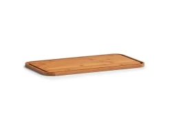 Best Zeller Brotkasten Metall mit Bambusdeckel Metall 42,5 x 23 x 12,3 cm Matt Weiß