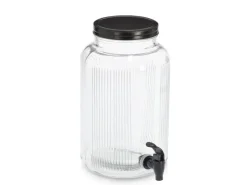 Clearance Zeller Getränkespender Glas/Metall 3,9 l Transparent-Schwarz