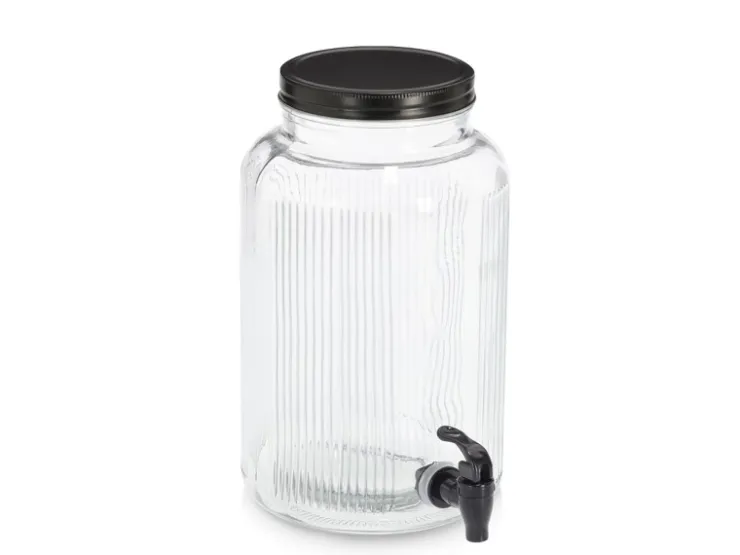 Clearance Zeller Getränkespender Glas/Metall 3,9 l Transparent-Schwarz