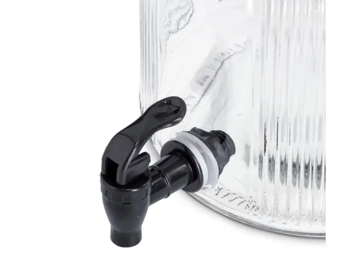 Clearance Zeller Getränkespender Glas/Metall 3,9 l Transparent-Schwarz