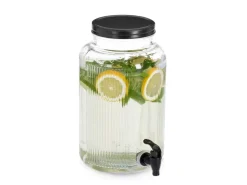 Clearance Zeller Getränkespender Glas/Metall 3,9 l Transparent-Schwarz