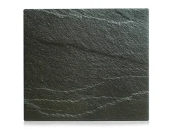 Best Zeller Herdblende-/Abdeckplatte Schiefer-Optik Glas 50 cm x 56 cm Anthrazit