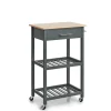 Outlet Küchenrollwagen MDF/Bambus 93 cm x 40 cm x 58 cm Anthrazit Servierwagen