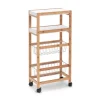 Online Zeller Nischen-Rollwagen Bambus/MDF/Metall 82,5 cm x 22 cm x 40 cm Weiß-Natur