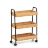 Discount Zeller Rollwagen Bambus/Metall 70,5 cm x 28 cm x 49,5 cm Schwarz