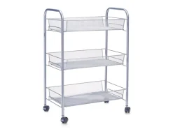 Clearance Zeller Rollwagen Mesh 62,5 cm x 26 cm x 44 cm Silber
