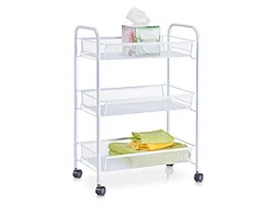 Zeller Servierwagen<Rollwagen Mesh 62,5 cm x 26 cm x 44 cm Weiß
