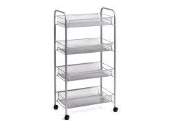 Zeller Servierwagen<Rollwagen Mesh 4-lagig 83,5 cm x 26 cm x 42,5 cm Silber