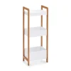 Zeller Küchenregale<Standregal mit 3 Ablagefächern Bambus/MDF 74 cm x 22 cm x 28 cm Weiß