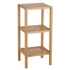 Outlet Standregal mit 3 Ablagen 37 cm x 33 cm x 80 cm Bambus Küchenregale|Vorratsdosen