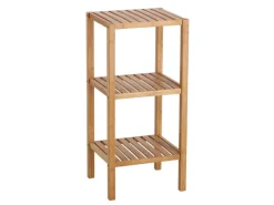Outlet Standregal mit 3 Ablagen 37 cm x 33 cm x 80 cm Bambus Küchenregale|Vorratsdosen