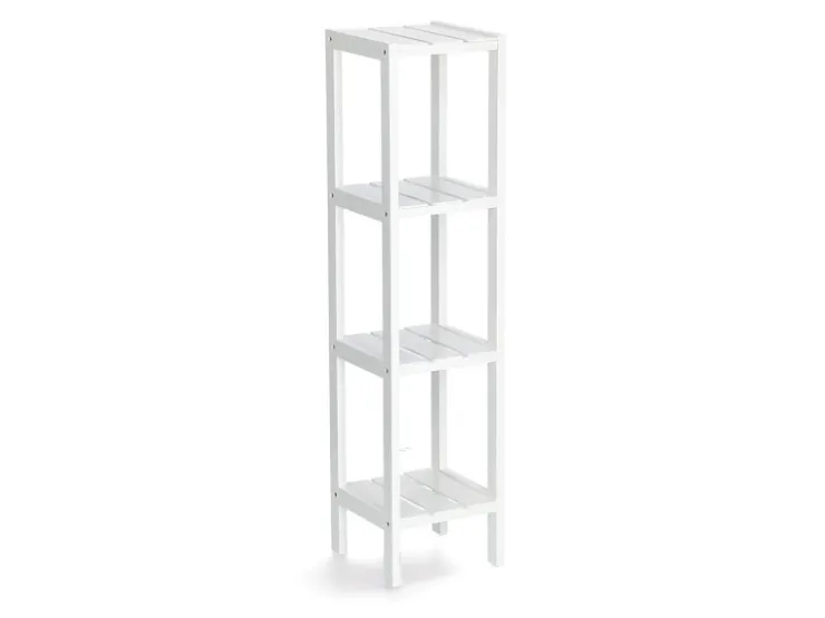 Zeller Küchenregale<Standregal mit 4 Ablagen MDF 22 cm x 22 cm x 92 cm Weiß
