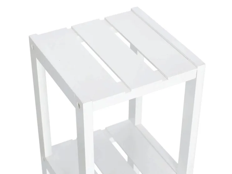 Zeller Küchenregale<Standregal mit 4 Ablagen MDF 22 cm x 22 cm x 92 cm Weiß