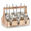 Outlet Trinkgläser-Set Glas/Metall/Holz 7-teilig Küchenhelfer